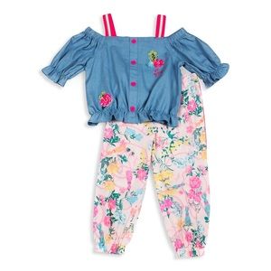 BETSEY JOHNSON Little Girl's Top & Capri Pants Set 4